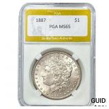 1887 Morgan Silver Dollar PGA MS65