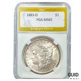 1883-O Morgan Silver Dollar PGA MS65