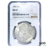 1902-S Morgan Silver Dollar NGC MS62
