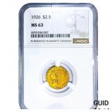 1926 $2.50 Gold Quarter Eagle NGC MS63