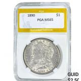 1890 Morgan Silver Dollar PGA MS65