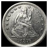 1876-CC Silver Seated Liberty Quarter UNCIRCULATED