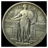1917 Type 1 Standing Liberty Quarter NEARLY UNCIRC