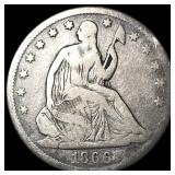1866 Seated Liberty Half Dollar LIGHTLY  CIRCULAT