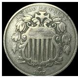 1867 Shield Nickel LIGHTLY CIRCULATED