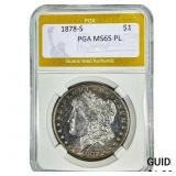 1878-S Morgan Silver Dollar PGA MS65 PL