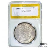 1883-CC Morgan Silver Dollar PGA MS65