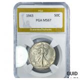 1943 Standing Liberty Half Dollar PGA MS67