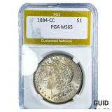 1884-CC Morgan Silver Dollar PGA MS65