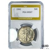 1942 Standing Liberty Half Dollar PGA MS67