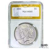 1935 Silver Peace Dollar PGA MS63