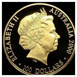 2000 Australia Gold $100 Sydney Olympics GEM PROOF