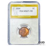 1934 Wheat Cent PGA MS67+ RB