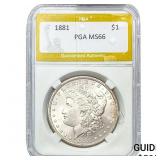 1881 Morgan Silver Dollar PGA MS66