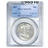 1957 Franklin Half Dollar PCGS MS64 FBL