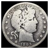 1893-S Silver Barber Half Dollar NICELY CIRCULATED