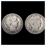 [2]1913 Barber Half DollarS NICELY CIRCULATED