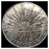1880Go SB Mexico Silver 8 Reales CLOSELY UNCIRCULA