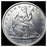 1867-S Silver Seated Liberty Half Dollar UNCIRCULA