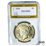 1924-P Silver Peace Dollar PGA MS66