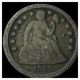 1857 Silver Seated Liberty Dime NEARLY UNCIRCULATE
