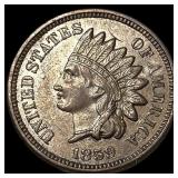 1859 BN Copper-Nickel Indian Head Cent CHOICE AU