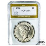 1924 Silver Peace Dollar PGA MS66
