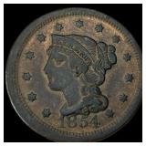 1854 RB Braided Hair Large Cent NEARLY UNCIRCULATE