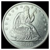 1858 Silver Seated Liberty Half Dollar UNCIRCULATE