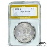 1890-S Morgan Silver Dollar PGA MS62