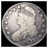 1824 Capped Bust Half Dollar LIGHTLY CIRCULATED