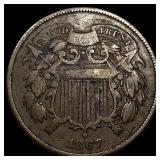 1867 Two-Cent Piece NEARLY UNCIRCULATED