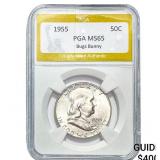 1955 Franklin Half Dollar PGA MS65 Bugs Bunny