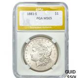 1881-S Morgan Silver Dollar PGA MS65