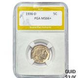 1936-D Buffalo Nickel PGA MS66+