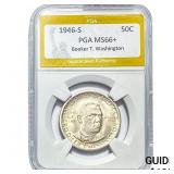 1946-S Booker T Half Dollar PGA MS66+