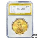 1927 $20 Gold Double Eagle PGA MS66