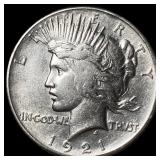 1921 Silver Peace Dollar CHOICE AU