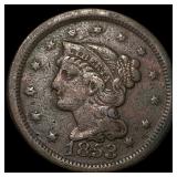 1853 RB Braided Hair Large Cent CLOSELY UNCIRCULAT