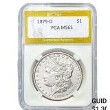 1879-O Morgan Silver Dollar PGA MS63