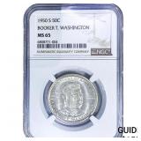 1950 Booker T Half Dollar NGC MS65
