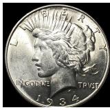 1934-D Peace Silver Dollar GEM BU