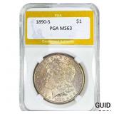1890-S Morgan Silver Dollar PGA MS63