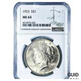 1923 Silver Peace Dollar NGC MS64