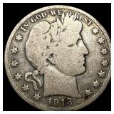 1913 Silver Half Dollar (Barber) LIGHTLY CIRCULATE