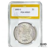 1890-S Morgan Silver Dollar PGA MS63