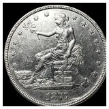 1877 Silver Trade Dollar CLOSELY UNCIRCULATED