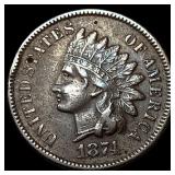 1874 Indian Head Cent CLOSELY UNCIRCULATED