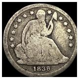 1838-O Silver Seated Liberty Dime LIGHTLY  CIRCUL