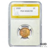 1920 Wheat Cent PGA MS66 RD